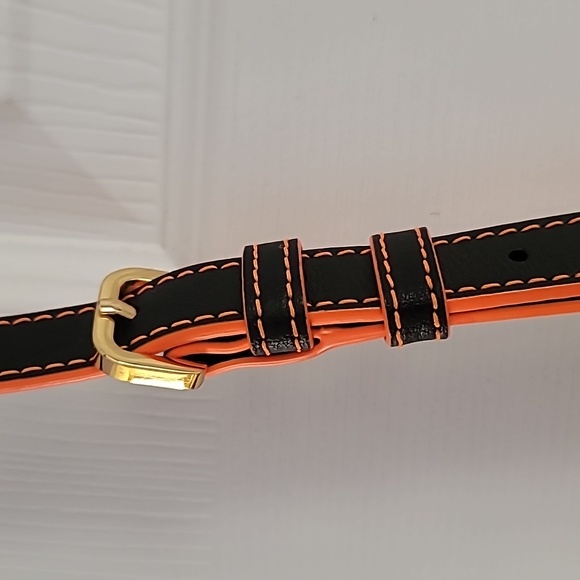 Marc Jacobs Black Leather Crossbody with Neon Orange Piping – Statement Bag - Picture 8 of 12